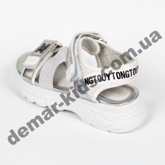 Детские босоножки Lilin Shoes B058-2-1 бело-серебряные большие